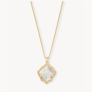 Kendra Scott Kacey Gold Long Pendant Necklace in Ivory Pearl
